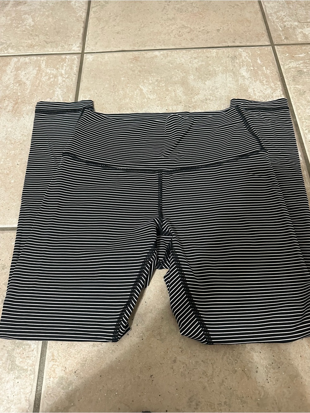 lululemon athletica Black and White Striped Leggings